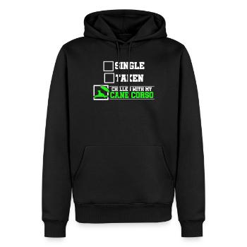 Chill avec mon Corso de canne - Sweat à capuche Premium bio Homme - noir - Devant - Nico (187cm)