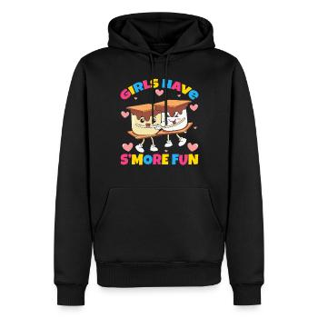 Les filles s’amusent davantage - Sweat à capuche Premium bio Homme - noir - Devant - Nico (187cm)