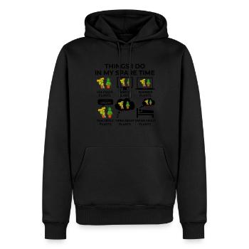Dinge, die ich in meiner Freizeit mache - Pflanzen - Männer Premium Bio Hoodie - Schwarz - Vorne - Nico (187cm)
