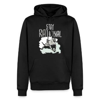 Ratte Bleib RATional Sei RAtional Rattenliebhaber - Männer Premium Bio Hoodie - Schwarz - Vorne - Nico (187cm)