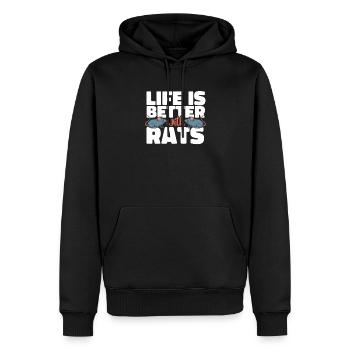 Rattenleben Ist Besser Mit Rattenleben Ratten - Männer Premium Bio Hoodie - Schwarz - Vorne - Nico (187cm)