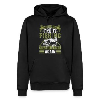 Funny Fishing Men Women - Männer Premium Bio Hoodie - Schwarz - Vorne - Nico (187cm)