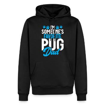 Pug Gifts for Pug Lovers - Men’s Premium Organic Hoodie - black - Front - Nico (187cm)