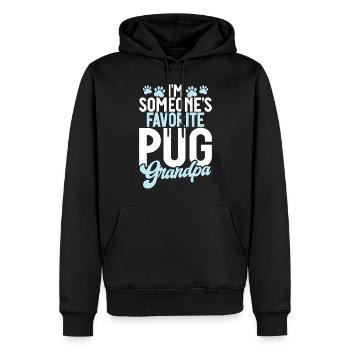 Pug Gifts for Pug Lovers - Men’s Premium Organic Hoodie - black - Front - Nico (187cm)