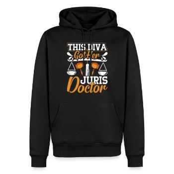Doctorat Grand Diplôme - Sweat à capuche Premium bio Homme - noir - Devant - Nico (187cm)