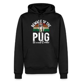 Pug Gifts for Pug Lovers - Männer Premium Bio Hoodie - Schwarz - Vorne - Nico (187cm)