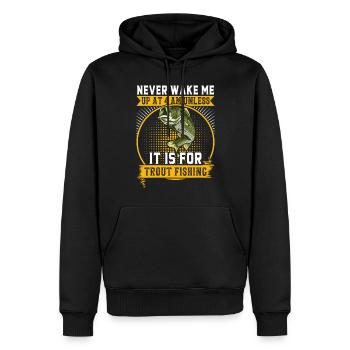 Funny Fishing Men Women - Männer Premium Bio Hoodie - Schwarz - Vorne - Nico (187cm)