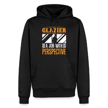Glaser Glazier Job With Perspective Glaserarbeiter - Men’s Premium Organic Hoodie - black - Front - Nico (187cm)