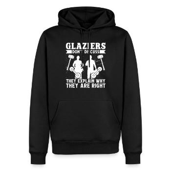 Glaziers Don't Discuss Glaziers Glass - Men’s Premium Organic Hoodie - black - Front - Nico (187cm)