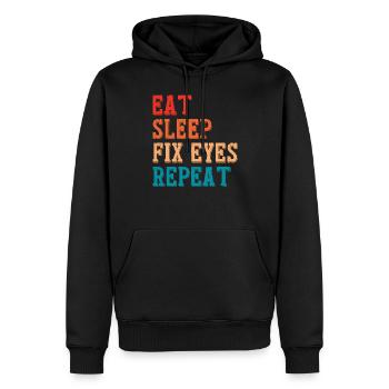 Manger Sommeil Fixer Yeux Ophtalmologiste Opticiens - Sweat à capuche Premium bio Homme - noir - Devant - Nico (187cm)