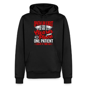 L’ophtalmologiste rend le monde plus clair opticiens - Sweat à capuche Premium bio Homme - noir - Devant - Nico (187cm)