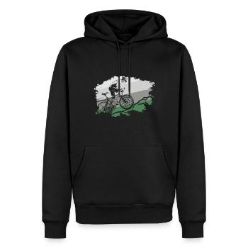 VTT VTT Descente - Sweat à capuche Premium bio Homme - noir - Devant - Nico (187cm)