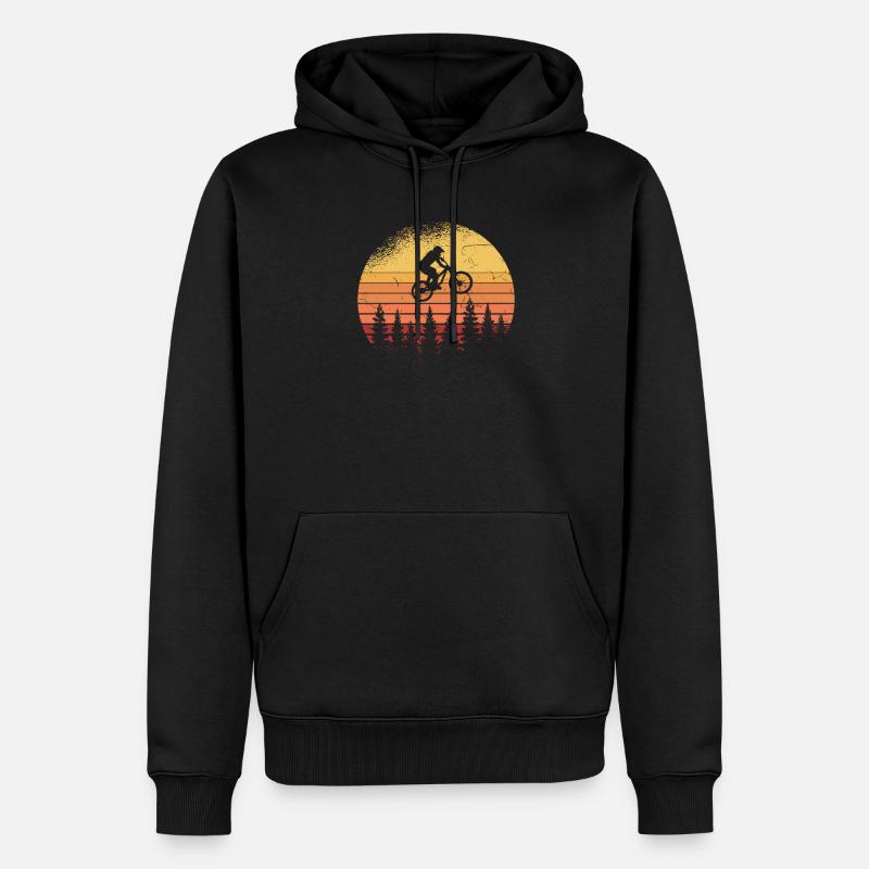 VTT Retro Sunset VTT - Sweat à capuche Premium bio Homme - noir