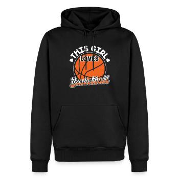 Cette fille aime le basketteur - Sweat à capuche Premium bio Homme - noir - Devant - Nico (187cm)