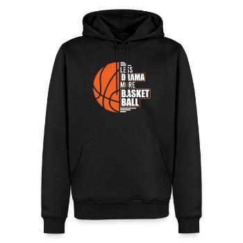 Moins de drame Plus de joueurs de basket-ball - Sweat à capuche Premium bio Homme - noir - Devant - Nico (187cm)