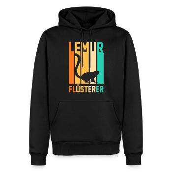 Lemur - Männer Premium Bio Hoodie - Schwarz - Vorne - Nico (187cm)
