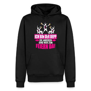 Junggesellenabschied Poltern Polterabend JGA - Männer Premium Bio Hoodie - Schwarz - Vorne - Nico (187cm)