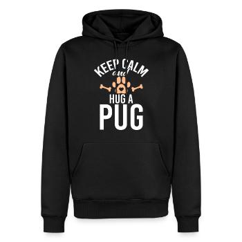 Cadeaux de carlin pour les amateurs de carlins - Sweat à capuche Premium bio Homme - noir - Devant - Nico (187cm)
