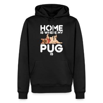 Pug Gifts for Pug Lovers - Männer Premium Bio Hoodie - Schwarz - Vorne - Nico (187cm)