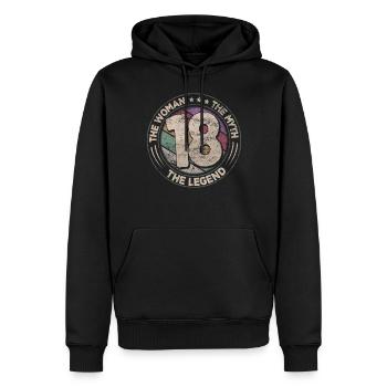 18e anniversaire The Legend Retro 18 ans femme - Sweat à capuche Premium bio Homme - noir - Devant - Nico (187cm)