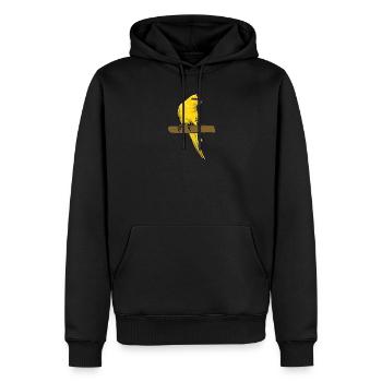 Perruche de chèvre I Motif de perruche pour porte-oiseau - Sweat à capuche Premium bio Homme - noir - Devant - Nico (187cm)