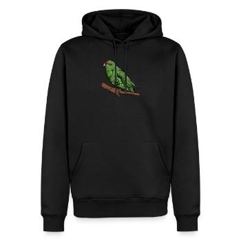Perruche de chèvre I Motif de perruche pour porte-oiseau - Sweat à capuche Premium bio Homme - noir - Devant - Nico (187cm)