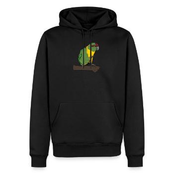 Perruche de chèvre I Motif de perruche pour porte-oiseau - Sweat à capuche Premium bio Homme - noir - Devant - Nico (187cm)