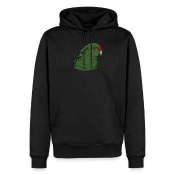 Perruche de chèvre I Motif de perruche pour porte-oiseau - Sweat à capuche Premium bio Homme - noir - Devant - Nico (187cm)