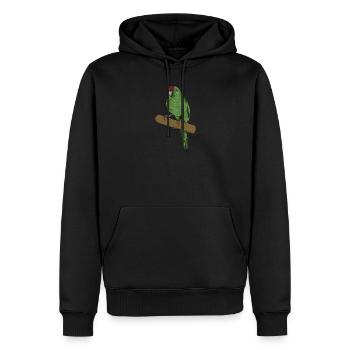 Perruche de chèvre I Motif de perruche pour porte-oiseau - Sweat à capuche Premium bio Homme - noir - Devant - Nico (187cm)
