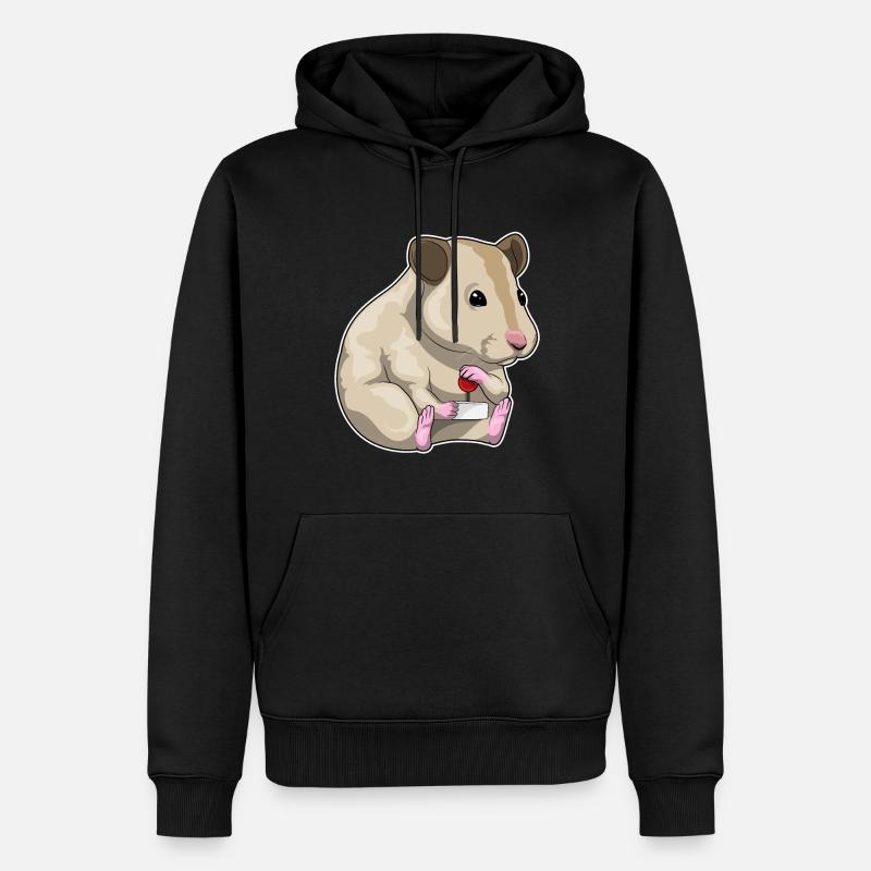 Hamster Gamer Controller - Männer Premium Bio Hoodie - Schwarz