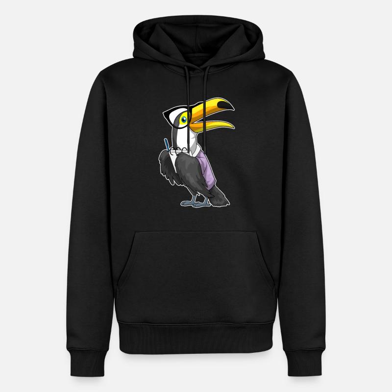 Toucan Secrétaire Bloc-notes - Sweat à capuche Premium bio Homme - noir