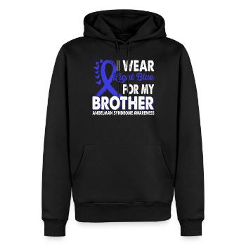 Portez du bleu clair pour regarder le - Sweat à capuche Premium bio Homme - noir - Devant - Nico (187cm)