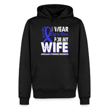 Portez du bleu clair pour le syndrome de la femme Angelman - Sweat à capuche Premium bio Homme - noir - Devant - Nico (187cm)