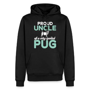 Pug Gifts for Pug Lovers - Men’s Premium Organic Hoodie - black - Front - Nico (187cm)