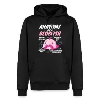 Costume de Blobfish - Visage de poisson Blob laid - - Sweat à capuche Premium bio Homme - noir - Devant - Nico (187cm)