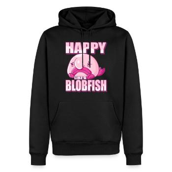 Costume de Blobfish - Visage de poisson Blob laid - - Sweat à capuche Premium bio Homme - noir - Devant - Nico (187cm)