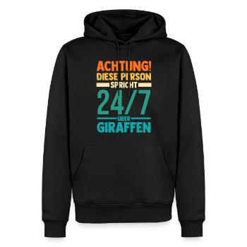 Giraffe Giraffen - Männer Premium Bio Hoodie - Schwarz - Vorne - Nico (187cm)