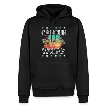 Vacances à Cancun - Sweat à capuche Premium bio Homme - noir - Devant - Nico (187cm)