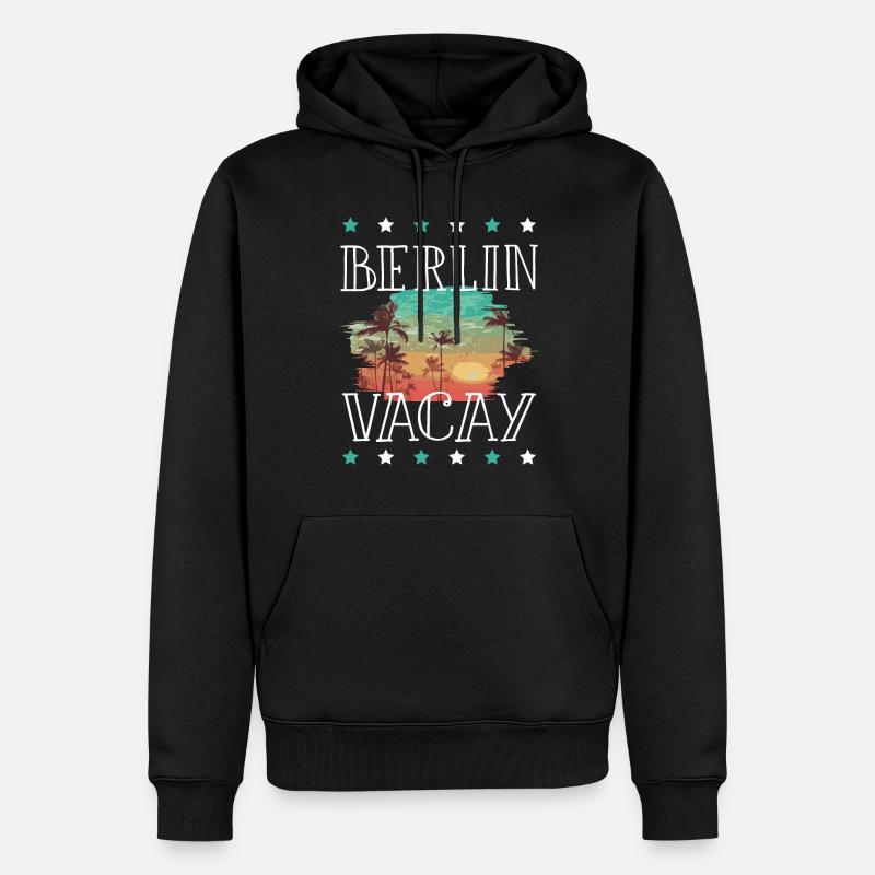Berlin Urlaub - Männer Premium Bio Hoodie - Schwarz