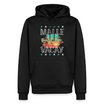 Tourisme Malle - Sweat à capuche Premium bio Homme - noir - Devant - Nico (187cm)