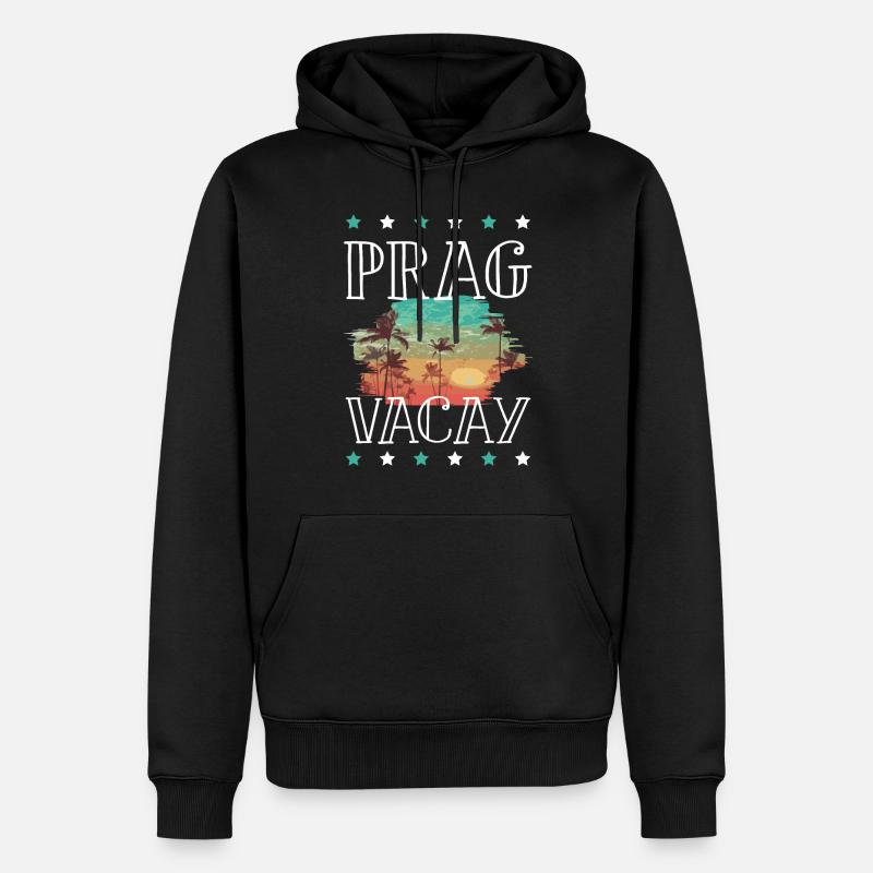 Prag Urlaub - Männer Premium Bio Hoodie - Schwarz