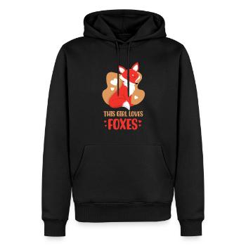 This girl loves foxes lover fox animal - Men’s Premium Organic Hoodie - black - Front - Nico (187cm)