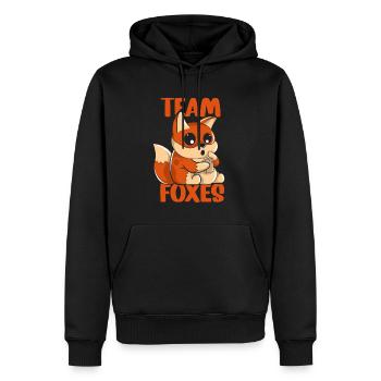 Team Füchse Sprüche Fuchs Liebhaber Tier - Männer Premium Bio Hoodie - Schwarz - Vorne - Nico (187cm)