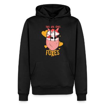 This girl loves foxes lover animal fox - Men’s Premium Organic Hoodie - black - Front - Nico (187cm)