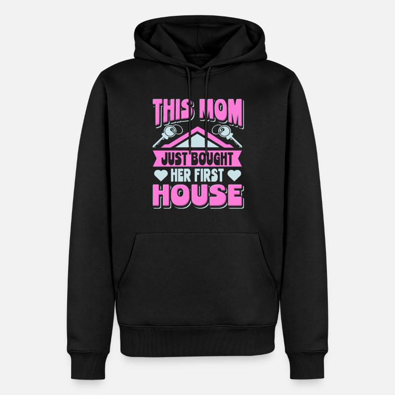 Husejer mor denne mor købte sit første hus - Herre Premium økologisk hoodie - sort