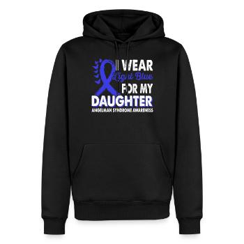 Portez du bleu clair pour regarder le - Sweat à capuche Premium bio Homme - noir - Devant - Nico (187cm)