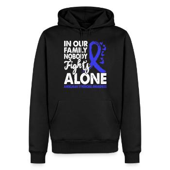 Personne ne combat seul la conscience du syndrome d’Angelman - Sweat à capuche Premium bio Homme - noir - Devant - Nico (187cm)