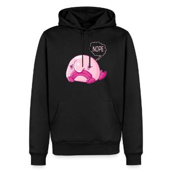 Costume de Blobfish - Visage de poisson Blob laid - - Sweat à capuche Premium bio Homme - noir - Devant - Nico (187cm)