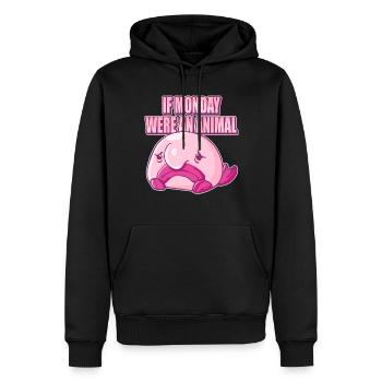 Blobfish Kostüm - Hässliches Blob Fischgesicht - - Männer Premium Bio Hoodie - Schwarz - Vorne - Nico (187cm)