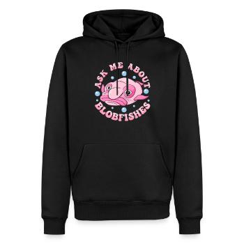 Costume de Blobfish - Visage de poisson Blob laid - - Sweat à capuche Premium bio Homme - noir - Devant - Nico (187cm)